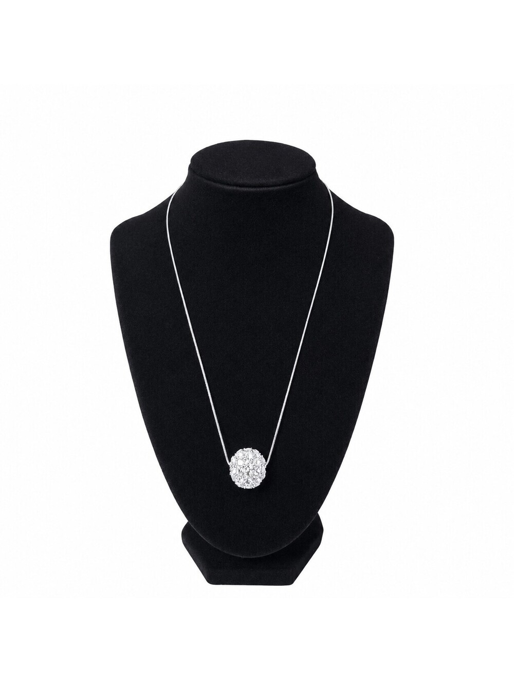 Elegant Silver Necklace with Sparkling Crystal Pendant
